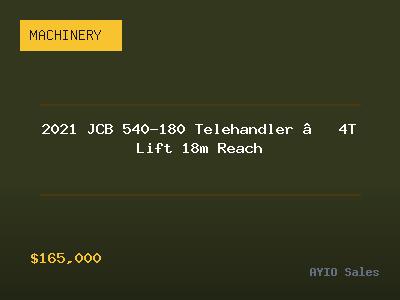 2021 JCB 540-180 Telehandler — 4T Lift 18m Reach