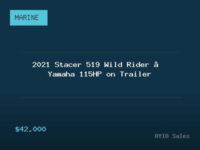 2021 Stacer 519 Wild Rider — Yamaha 115HP on Trailer